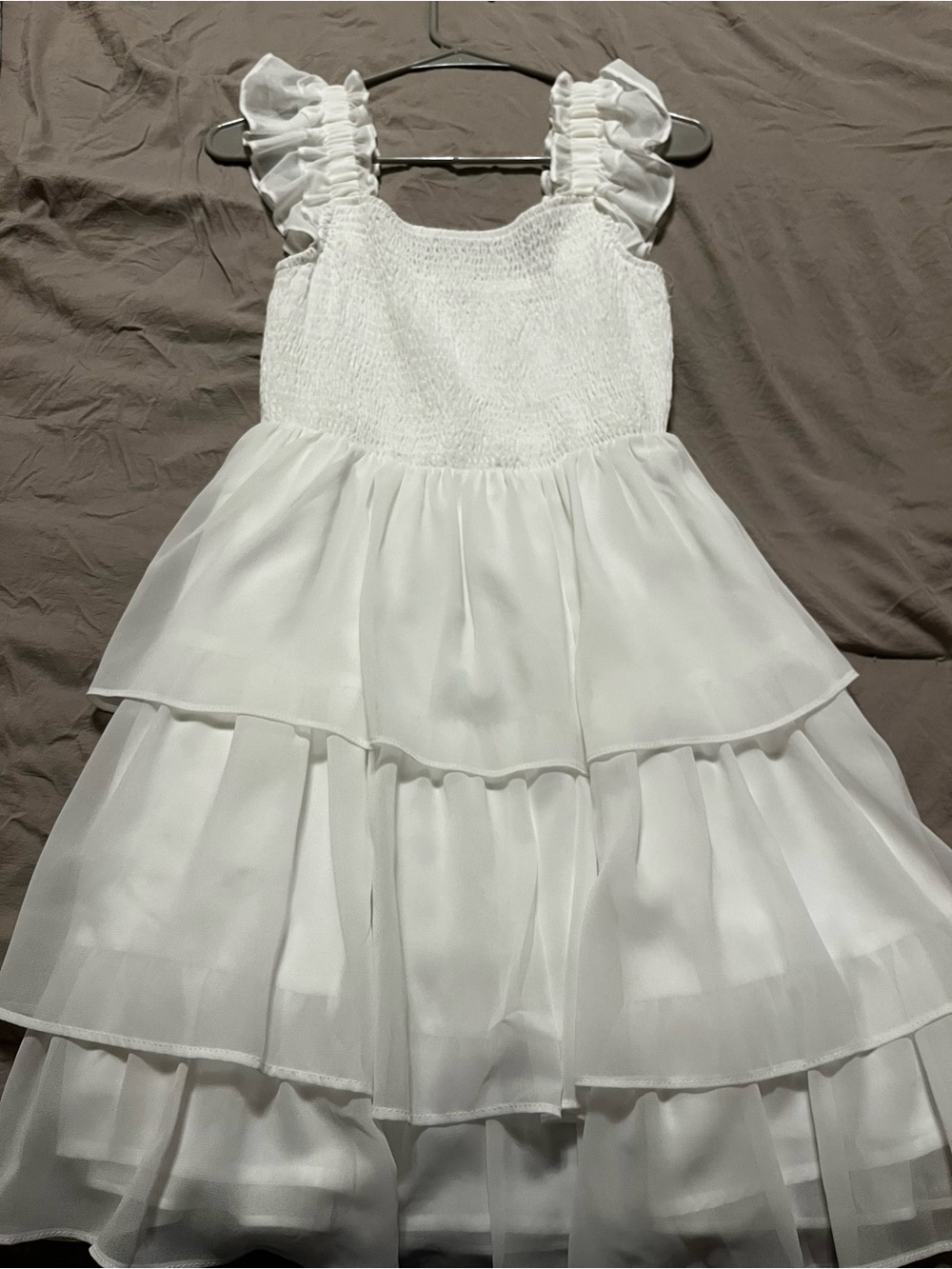 White Tiered Ruffle Dress - Elegant Party Dress
